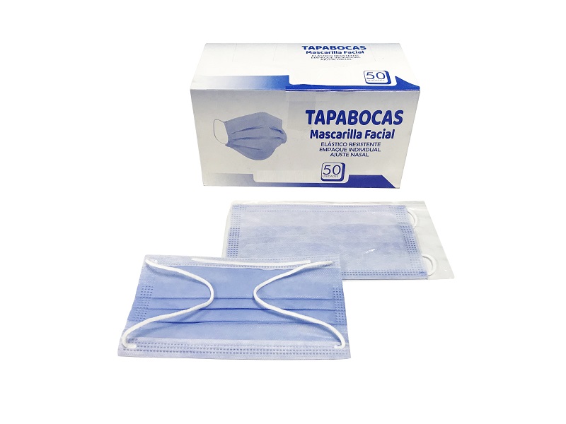 Tapabocas-desechable-nacional-1.jpg Disposable 3-Layer Face Mask Domestic (Box of 50 Units) - Image 1